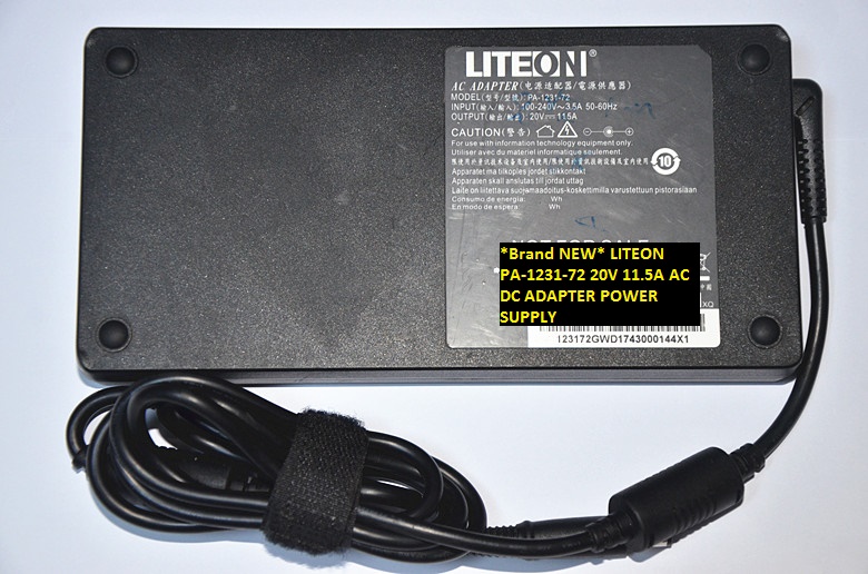 *Brand NEW* LITEON PA-1231-72 20V 11.5A AC DC ADAPTER POWER SUPPLY